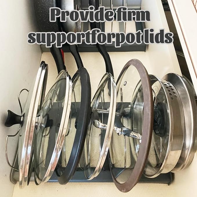 Pot Lid Rack and Baking Pan Cookware Storage Organizers Inside Cabinet for Under Cabinet