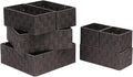 Storage Bins Woven Organizer Set of 7 – Polypropylene Storage Baskets with Metal Frame, Stackable Fabric Boxes for Drawers, Closet, Shelf, Nursery and Office, Brown