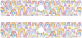 Kitchen Sink Splash Guard 2 PCS 30 Inch Sink Faucet Mat Splash Guard for Bathroom Countertop Water Absorbent Foldable Cuttable Soft Washable Gradient Cute Rainbows