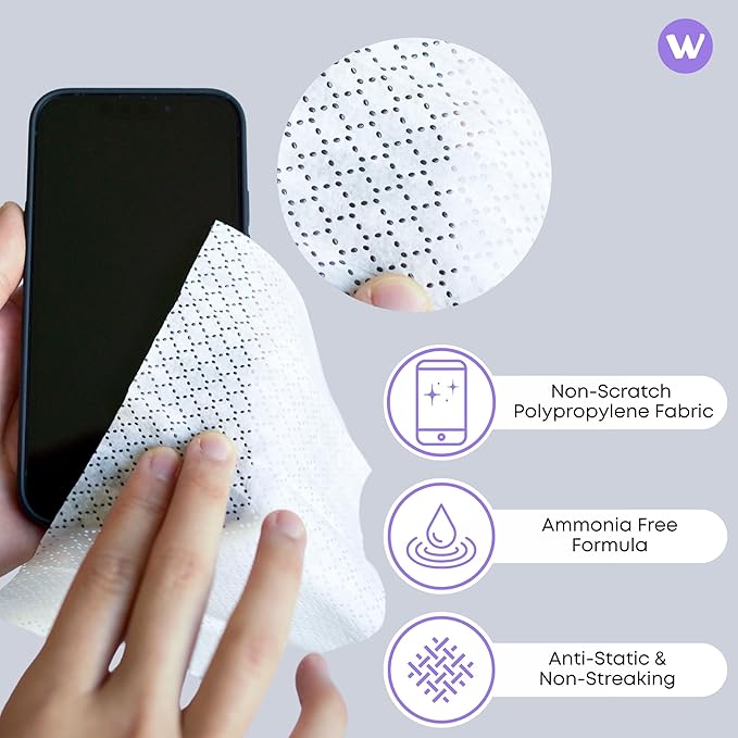 Wipemart See Clear Original Lens Cleaning Wipes - Pre-Moistened Eyeglass & Screen Cleaning Cloth Towelettes - Streak Free, Scratch Free Lens & Electronic Screen Cleaner - 24 Resealable Packs of 16