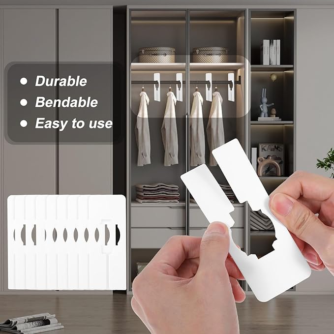 100 Pack 5 x 2 Inches Plastic Clothing Rack Dividers, Rectangular Closet Dividers for Hanging Clothes, Blank Clothing Rack Tags Label for Closet, Cloth Store, Department Stores, White
