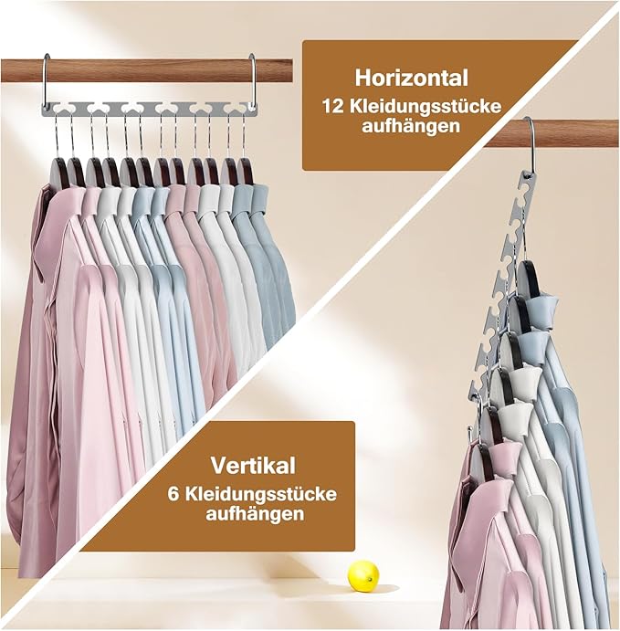 Magic Clothing Hangers Space Saving Sturdy Metal Hangers Wardrobe Closet Organizer Space Saving Hanger Pack of 12 Cascading Hangers