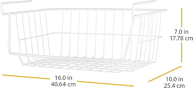 Whitmor White Wire Shelf Basket