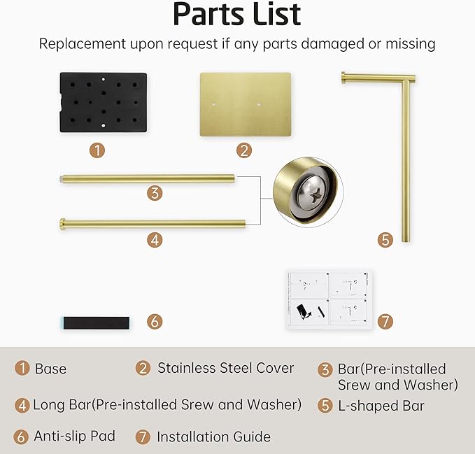 KES Free Standing Bathroom Toilet Paper Roll Holder, Toilet Paper Holder Stand with Weighted Base SUS304 Stainless Steel Brushed Gold, BPH286S1B-BZ