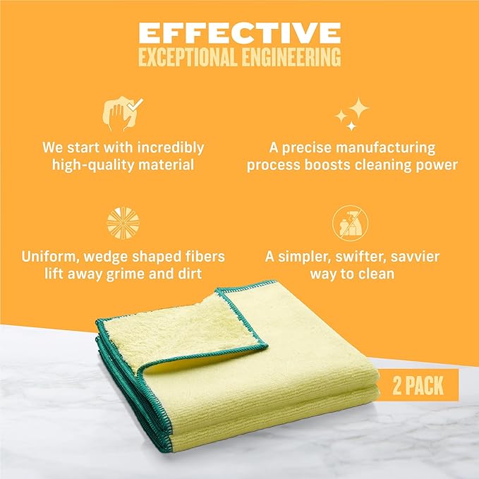 E-Cloth High Performance Dusting Cloth, Reusable Premium Microfiber Cloth for Dusting, 100 Wash Guarantee, 5 Pack