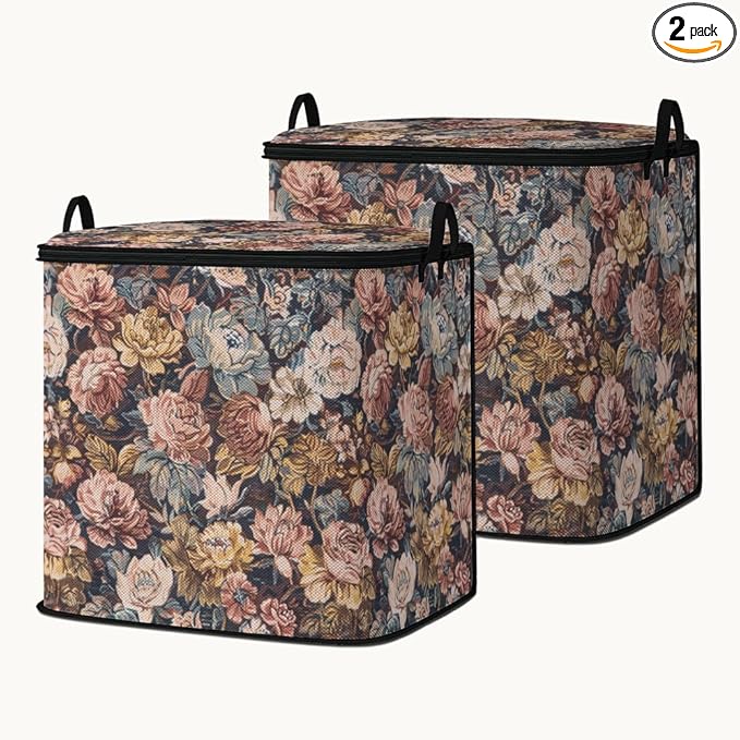 2pcs closet organizers and storage under bed,clothing blanket sweater sheet bedding comforter duvet quilt pillow toy storage bags with lids,dorm room essentials for containers 95L