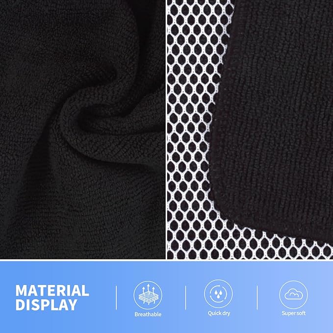 KinHwa Kitchen Washcloths for Dishes Absorbent Microfiber Dish Cloths Quick Dry Dish Rags with Poly Scour Scrub Side Ideal for Kitchen Cleaning (Black, 9inchx9inch 9 Pack)
