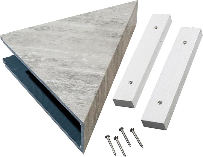 Palisade Vinyl Waterproof Corner Shower Shelf in Wind Gust/Urban Coast