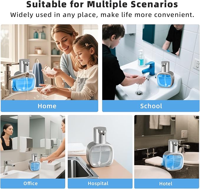 Automatic Foaming Soap Dispenser, 17oz/500ml Silver