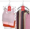 TOPIA HANGER 4 Pack Gym Clothes Organizer, 2 Pack Tank Top Hangers with 2 Pack Leggings Hangers Space Saving Hang 20 Sets Tank Top Bra with Leggings Shorts Pants Yoga Outfits for Closet Black CT78B