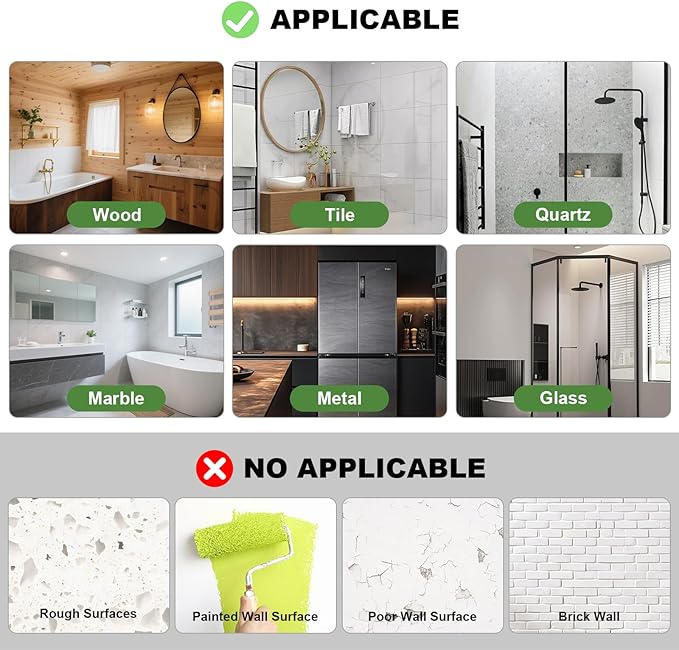 Adhesive Shower Caddy Replaycement,Wall Adhesive Strips Heavy Duty for Storage Shelves Over The Soap Holder Sticker Replacement - 3 Pieces Wider and Protective Wall,Load Capacity 35lb