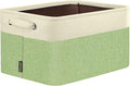 BALEINE 1 Pack Fabric Storage Bins for Shelves, Linen Storage Baskets for Organizing, Decorative Closet Bins for Clothes, Home (Green, 14''x10''x8.5'')