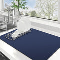 WISELIFE Dish Drying Mat Super Absorbent Drying Mat Large Dish Drying Mats for Kitchen Counter Easy Clean Dish Mat Kitchen Drying Mat16"x 24" Classic Blue