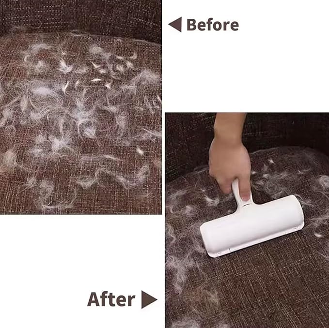 Pet Hair Remover - Reusable Lint Roller for Dog & Cat Hair - Portable Fur Removal with Self-Cleaning Base for Couch, Carpet, Furniture, and Car Seats