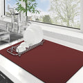 WISELIFE Dish Drying Mat Super Absorbent Drying Mat Large Dish Drying Mats for Kitchen Counter Easy Clean Dish Mat Kitchen Drying Mat16"x 24" Classic Red
