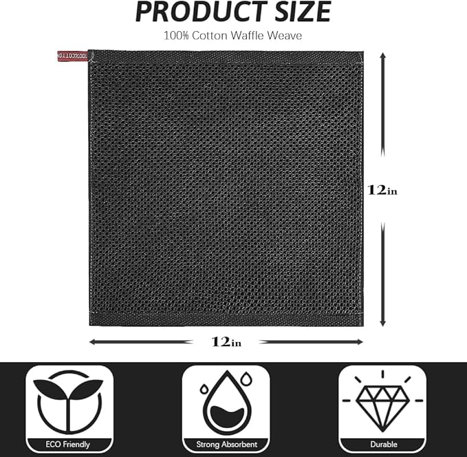 Nialnant 6 Pack Kitchen Towels, 100% Cotton Dish Cloth for Washing Dishes, Absorbent Quick Drying Dish Rags, Multipurpose Cleaning Rags-12x12 Inches