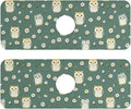 Kitchen Sink Splash Guard 2 PCS 14.7 Inch Sink Faucet Mat Splash Guard for Bathroom Countertop Water Absorbent Foldable Cuttable Soft Washable White Daisy Flower Owls