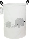 FANKANG Storage Basket, Nursery Hamper Canvas Laundry Basket Foldable with Waterproof PE Coating Large Storage Baskets for Kids Boys and Girls, Office, Bedroom, Clothes,Toys（Love Elephant）
