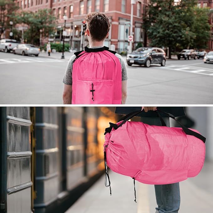 Laundry Bag Backpack Large Travel Laundry Bags with Shoulder Straps Durable Polyster Clothes Bag for College