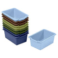 ECR4Kids Scoop Front Storage Bins, Multipurpose Organization, Earthtone, 10-Piece