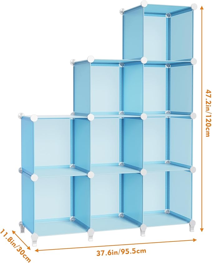 HOMIDEC 9 Cube Storage Organizer, Cubes Shelves for Living Room, Bedroom, Blue