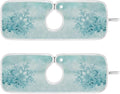 2 Pack Faucet Splash Catcher Blue Snowflakes Sink Mat for Faucet Absorbent Kitchen Splash Guard Drip Catcher for Farmhouse Barthroom Bar, L