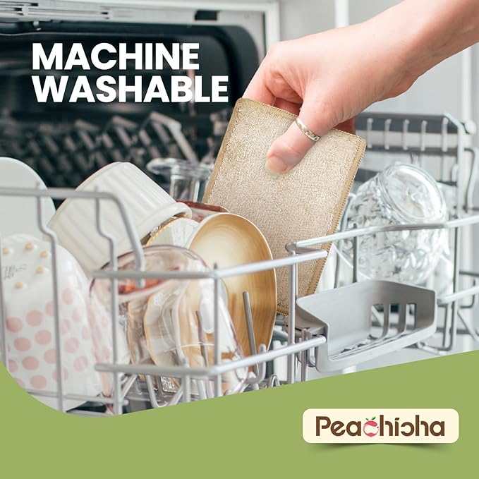 Bamboo Sponges for Dish Washing Reusable Dish Sponge Multi Use Kitchen Sponges Non-Scratch Microfiber Pad for Dishes Pots and Pans, Pack of 10