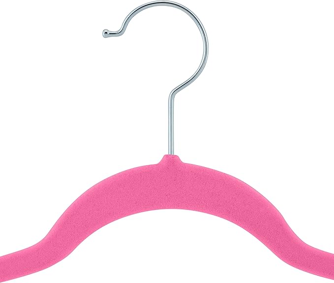 Laura Ashley Kids Velvet Hangers| 25 Pack | Durable | Lightweight | Pink | Non-Slip | Closet Organization | Holds 10lbs