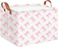 CLOCOR Rectangular Storage Basket Empty,Gift Basket,Waterproof Storage Bin with Handles,Room Decor(Star Bowknot)
