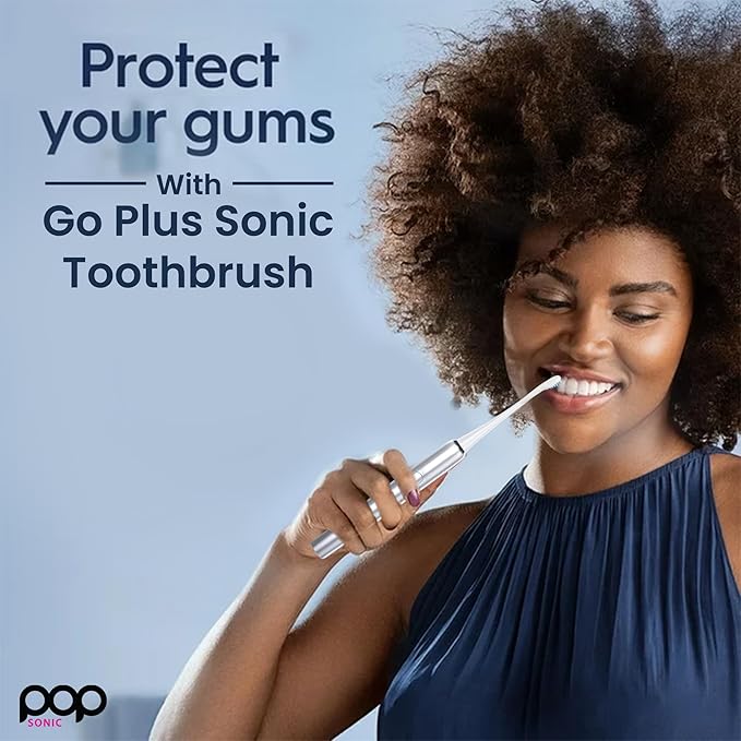 Go Plus Sonic Toothbrushes for Adults w/Electric Toothbrush Case - Electric Toothbrush for Adults & Kids - Sonic Toothbrush w/ 2 Speeds - 18000-24000 Vibrations Per Minute (Silver)