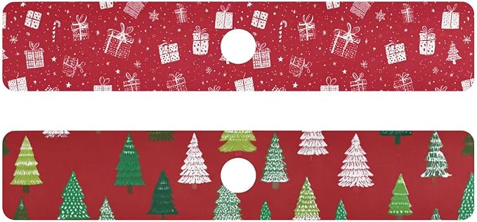 Christmas Persent Stars Trees White Green Kitchen Sink Splash Guard Sink Faucet Mat Faucet Handle Drip Catcher Drain Mats for Kitchen Bathroom Countertop Absorbent Dish Drying Pad 2