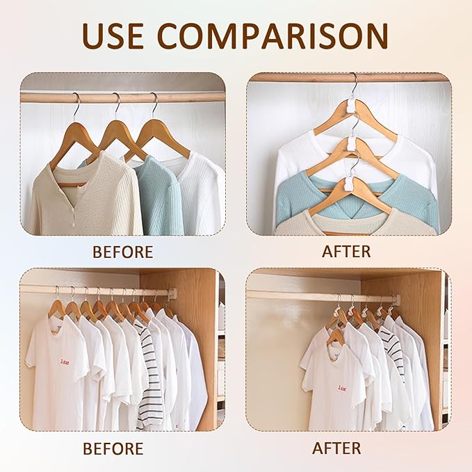 200 PCS Hanger Connector Hooks, Stackable Hanger Hooks Space Saver, Heavy Duty Space Saver Hangers, Plastic Closet Organizers with Superior Weight Bearing Capacity (White)