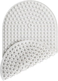 Joiyota Silicone Bath Mat for Tub Non Slip, Bubble Massage Anti Slip Shower Mat with 27 x 15 Inches for Easy Storage, Washable Bathtub Floor Mats for All Ages, White, Oval