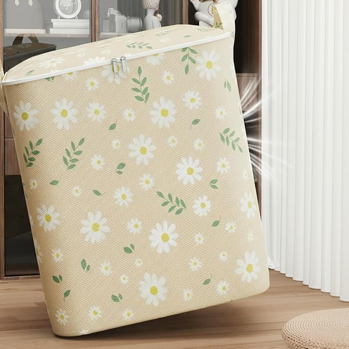 Comforter Storage Bag, Extra Large Clothes Storage Organizer for Blankets Bedding Sweaters, Foldable Soft Storage, Zipper Closure, Carry Handles, Closet Under Bed Moving Travel (210L)