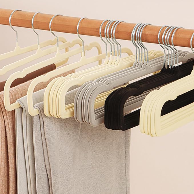 Velvet Pants Hangers 20 Pack,Premium Non Slip Velvet Hangers,Thin Space Saving Slim Clothes Hangers with 360° Swivel Hook,13.77inch
