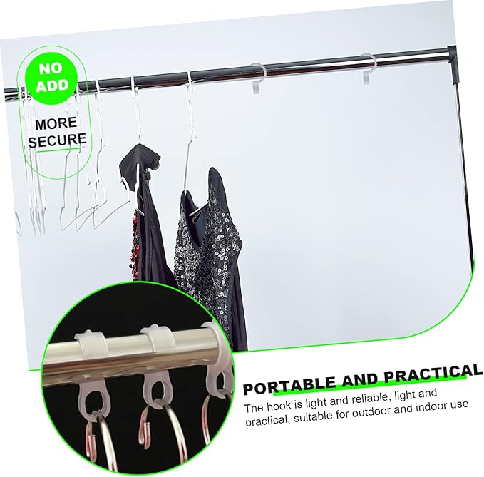 100pcs Buckle Household Windproof Hooks Wall Hangers for Clothes Hanging Hooks Clothes Hanger Connector s s Space Saving Clip Plastic White Stainless Steel