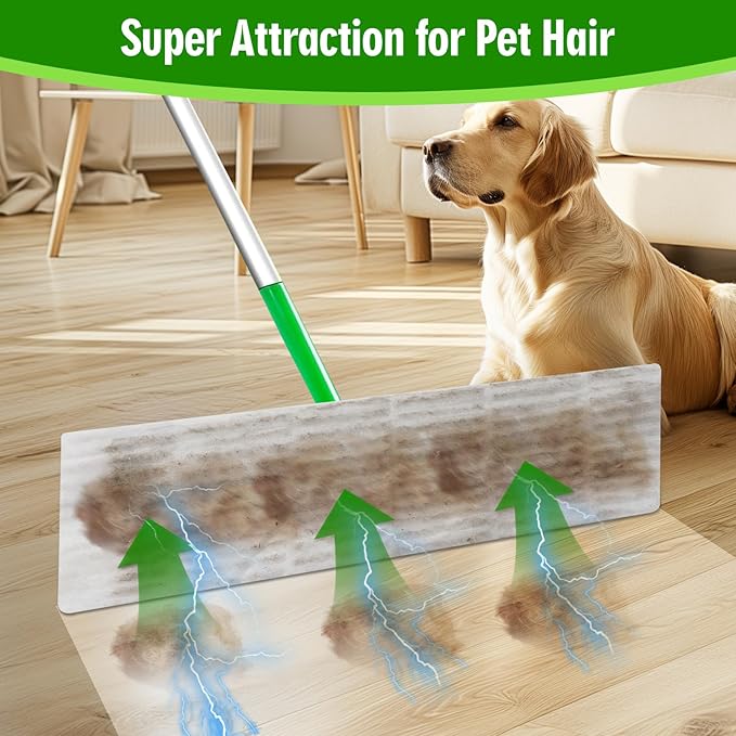 XL Dry Sweeping Cloths Compatible with Swiffer Sweeper XL Mop, Disposable Sweeping Dry Pads Refill, Dry Floor Cloths to Clean Dust, Dirt, Pet Hair, 40 Count
