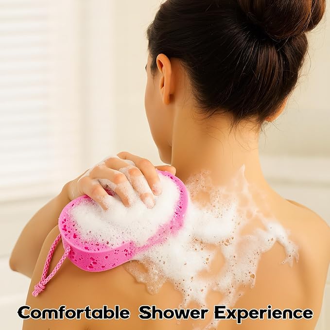 12 Pcs Exfoliating Bath Sponge Body Loofah Sponges Shower for Women Reusable Soft Bathing Pouf Foam Luffa Body Scrubber and Rich Lather, Color Matching (Bright Color)