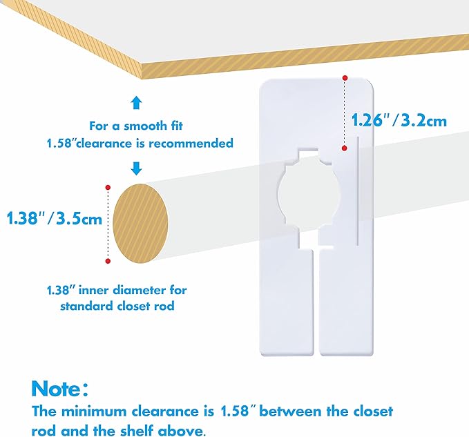 8 PCS Closet Rack Dividers, Wardrobe partition Board White Rectangular Clothing Hanger Dividers with a Bonus Marker, Writable & Reusable for Sorting Clothes Size, Color