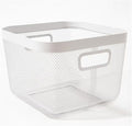 Metal Mesh Steel Baskets, Household Wire Storage Organizer Bin Garden Harvest Basket Multi-functional Fruit Baskets with Handles for Kitchen Bathroom Picnic Shopping Decor Cabinet Home, White