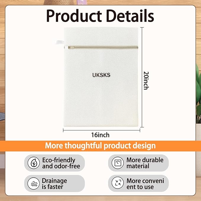 Durable Honeycomb Mesh Laundry Bags for Delicates,lingerie, socks and gloves, yoga pants, jeans or even jackets, scarves (4Pcs 16 x 20 Inches Large)