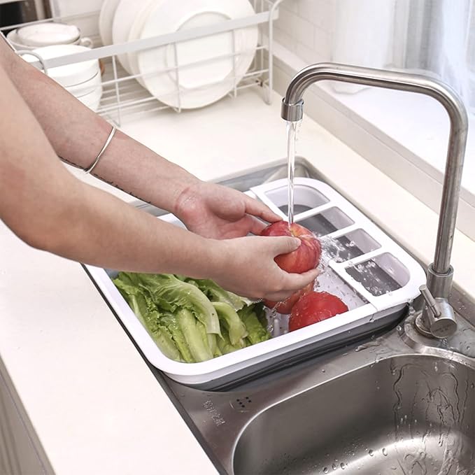 Collapsible Dish Rack for Drying Dishes - Space-Saving and Foldable Design with Versatile Removable Components - Dinnerware Storage Organizer for Small Kitchen Spaces
