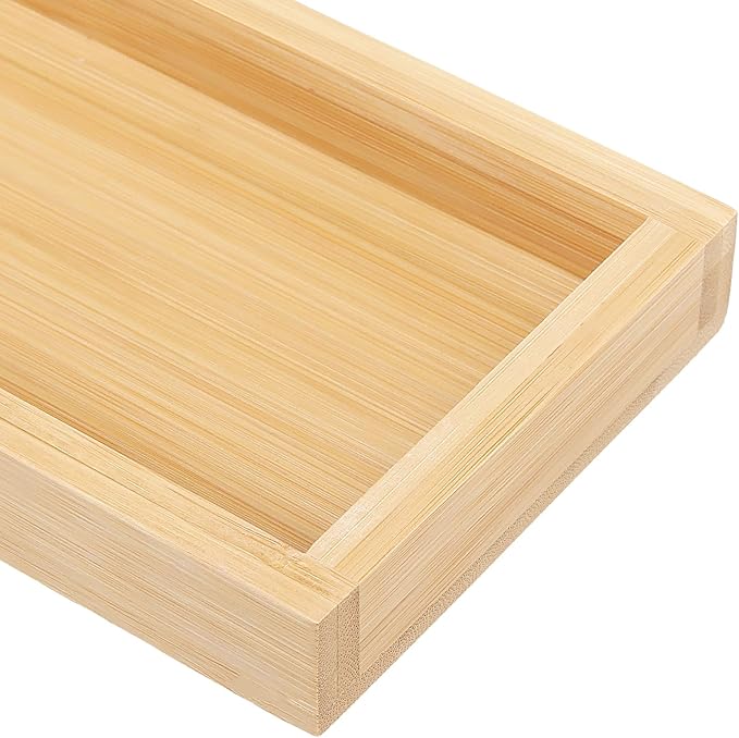 4 PCS Wooden Bamboo Drawer Organizer, Utensil Cutlery Organizer Drawer Holder for Home, Kitchen, Office, 11.4 x 4.2 x 1.2 inch