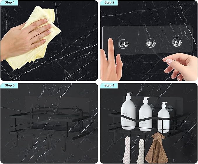8PCS Shower Caddy Adhesive Replacement Shower Shelves Adhesive Strip Pad Organizer Sticker Replacement Bathroom Heavy Duty Wall Mount Strong Sticky No Drilling Strong Transparent