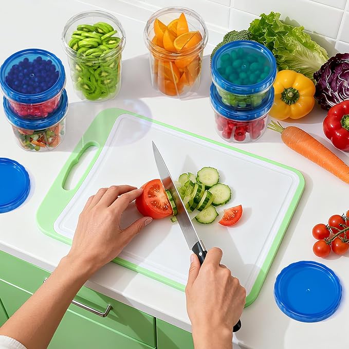 12 Pack- 34/24/17oz Freezer Storage Containers, Plastic Food Storage Containers with Twist Top Lids, BPA Free and Reusable Soup Containers with Lids, Leakproof/Microwave/Dishwasher Safe