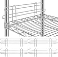 4 Pcs Chrome Wire Shelf Ledge 14" L x 4" H Wire Shelving Side Ledge Metal Shelves Accessories Pantry and Garage Storage (Silver)