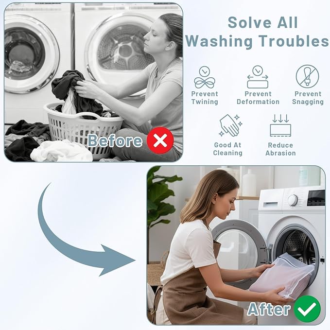 4pcs Net Mesh Washing Bags for Laundry Mesh Laundry Bags for Washing Machine Wash Durable Net Wash Bag for Delicates Room Essentials for College Dorm Travel (X Large, Large, Medium, Small)