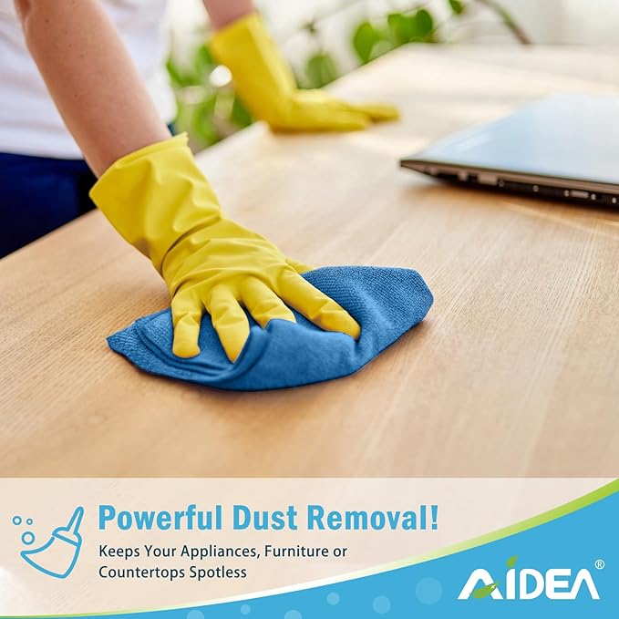 AIDEA Microfiber Cleaning Cloth, 10PK, Soft Absorbent Rags, Microfiber Towels for Cars, Kitchen Towels, Dusting Cloth for Home, Window, Cleaning Supplies, 12"×12"