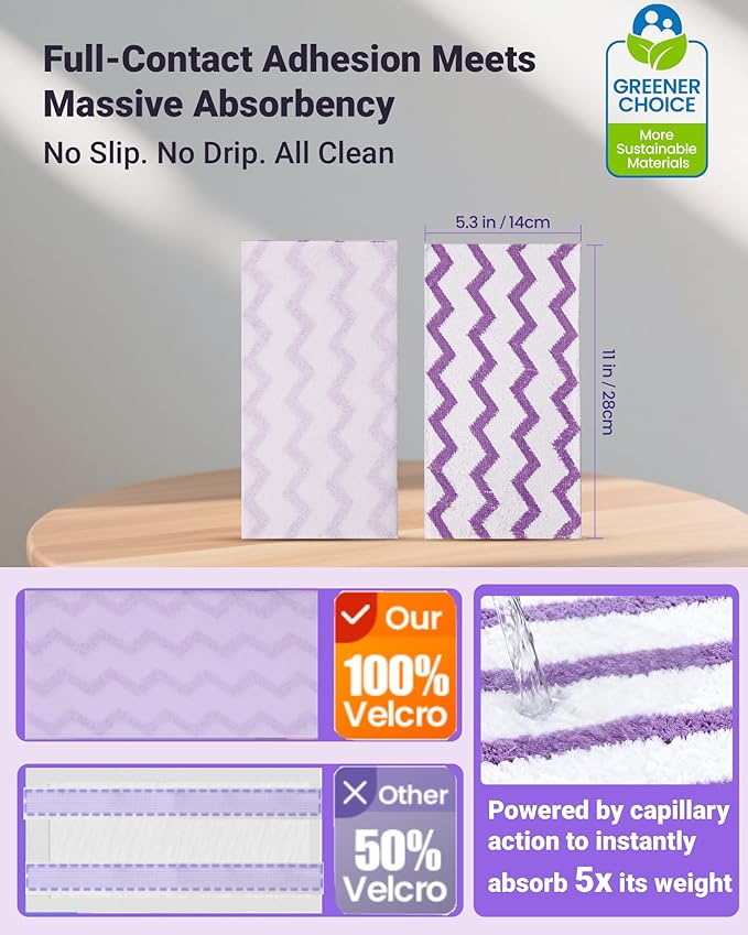 Wet Jet Refills, 50 Count Microfiber Wet Jet Pads for Swiffer Mop, Disposable Multi Surface Swifter Pads Refill, Floor Cleaner for Mopping, Heavy-Duty Absorbent and Stickiness