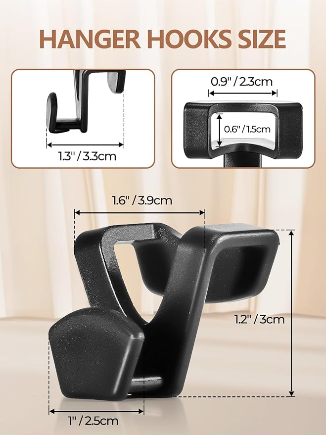 HOUSE DAY Space Saving Hangers 100 Pack, Clothes Hanger Connector Hooks, Heavy Duty Closet Space Saver, Small Space Solutions, Cascading Dorm Room Closet Organizer and Storage - Black